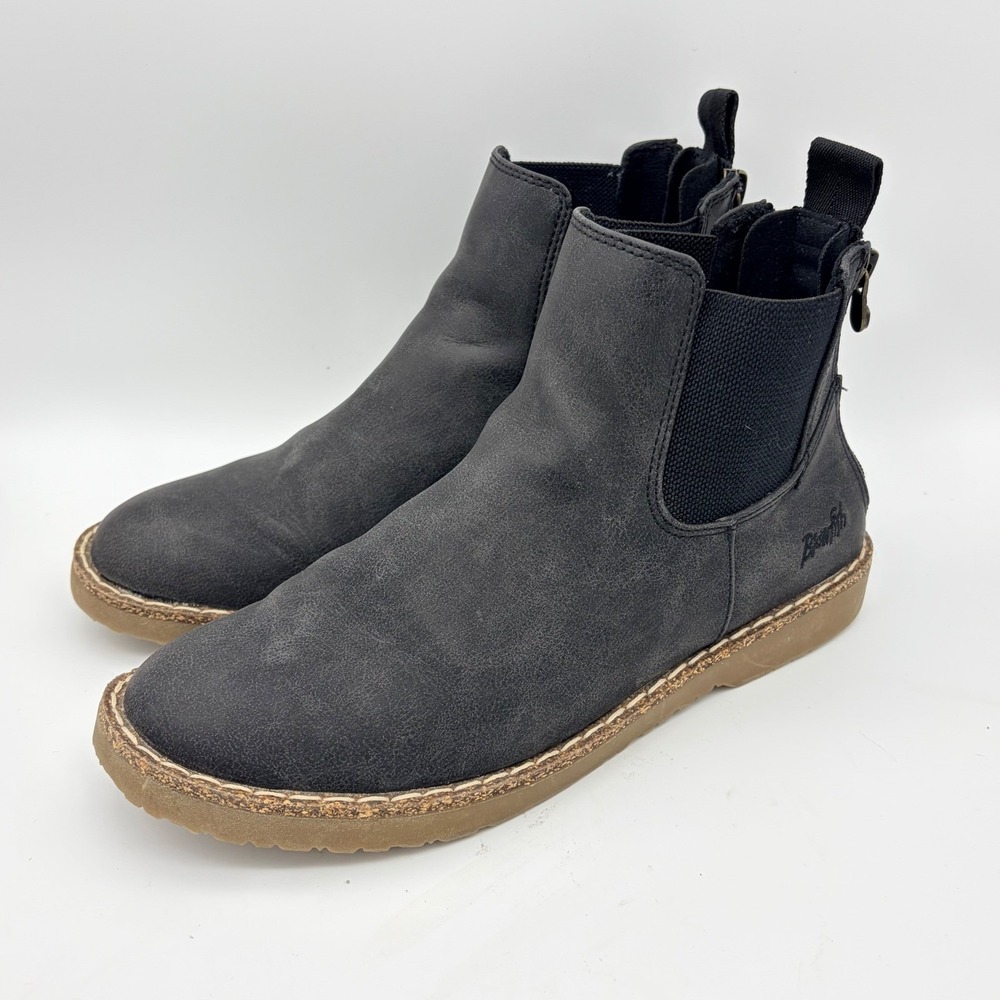Blowfish Malibu Womens 9 Vegan Leather Dual Zip Chillin Chelsea Boots Black Gray